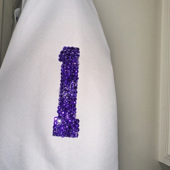 Rhinestone Bedazzled LSU football Nike white jersey - Picture 4 of 8